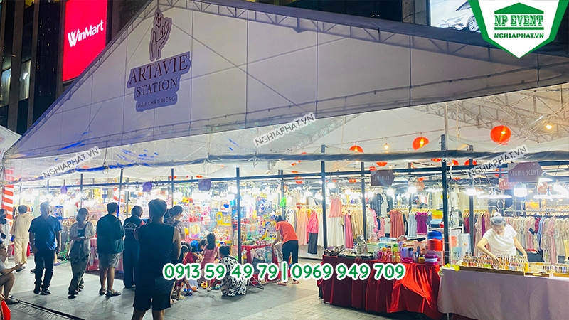Nhà bạt 20x40 hội chợ ngoài trời TP.HCM