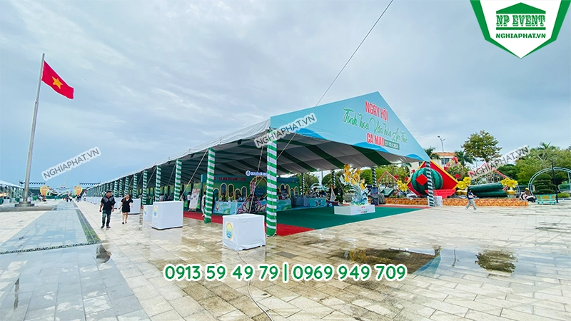 Nhà bạt sự kiện Nghĩa Phát tại công trình thực tế